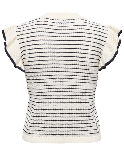 JDY - JDYCarice Frill Pullover Top - Cloud Dancer/Black